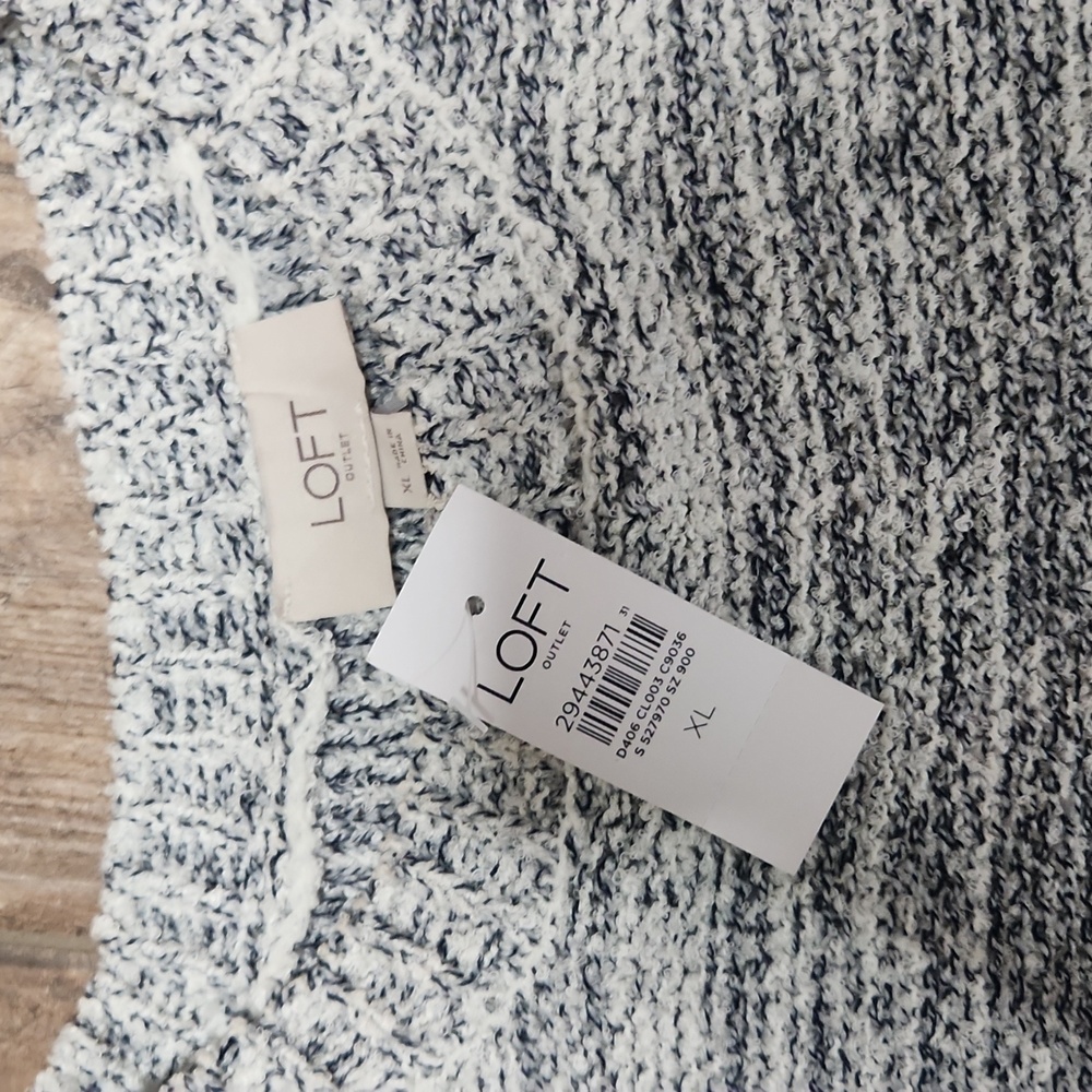 NWT Loft outlet XL Short Sleeve Sweater Marled Gray - Picture 5 of 10
